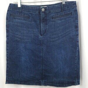 J Jill Denim Smooth Fit Jean Skirt Women's Size 12 Blue Pencil